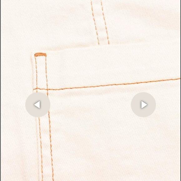 Ulla Johnson “Ellis” Jean, High Waist Cropped Flared Button Front Ecru 25 - Picture 5 of 13